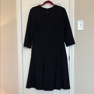 St. John Wool Blend Fit & Flare Dress